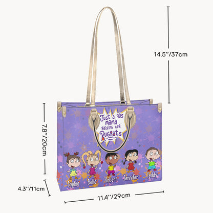 Just A Mama Raise Rugrats - Personalized 90's Cartoon Leather Handbag