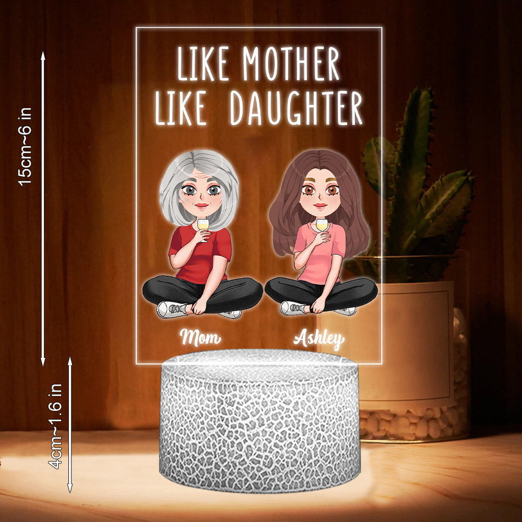 Like Mother Like Daughter - Personalized Mother Shaped Plaque Light Base