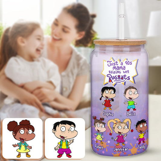 Just A Mama Raise Rugrats - Personalized 90's Cartoon Can Glass