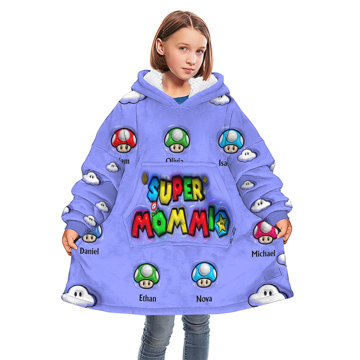Super Mommio - Personalized Super Plumber Blanket Hoodie