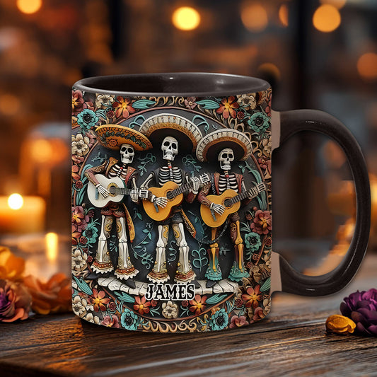 Skeleton Trio - Personalized Skull Accent Mug