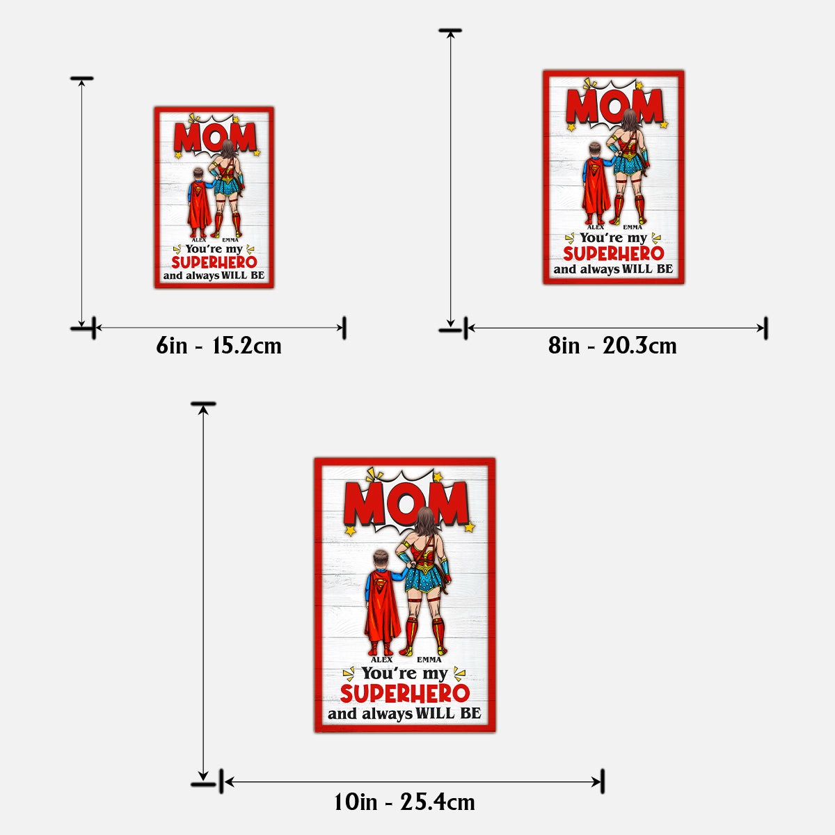 Super Mom - Personalized Mother 2 Layered Wood Sign / Wood Plaque