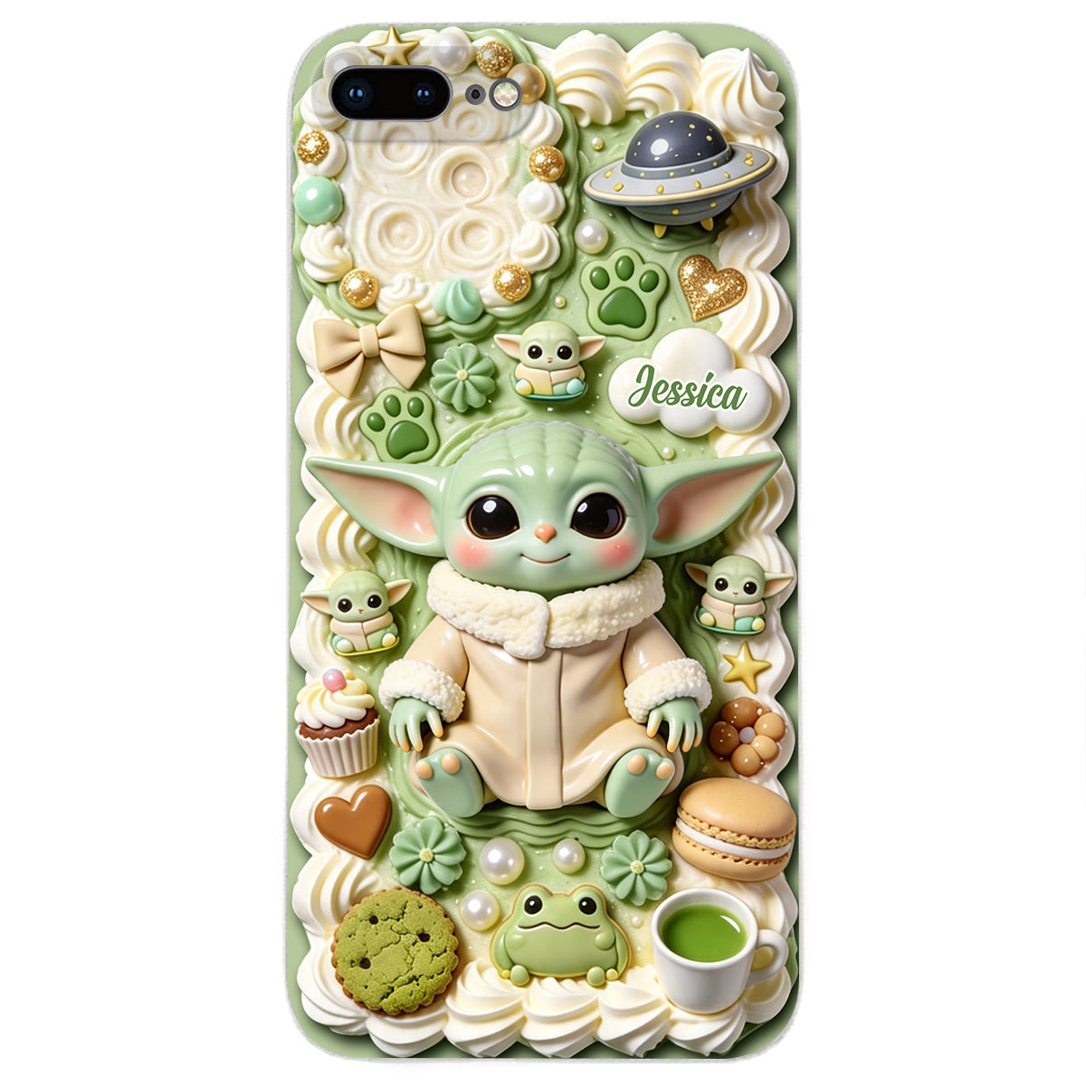 Tiny Guardian Galaxy - Personalized The Force 3D Embossed Leather Phone Case
