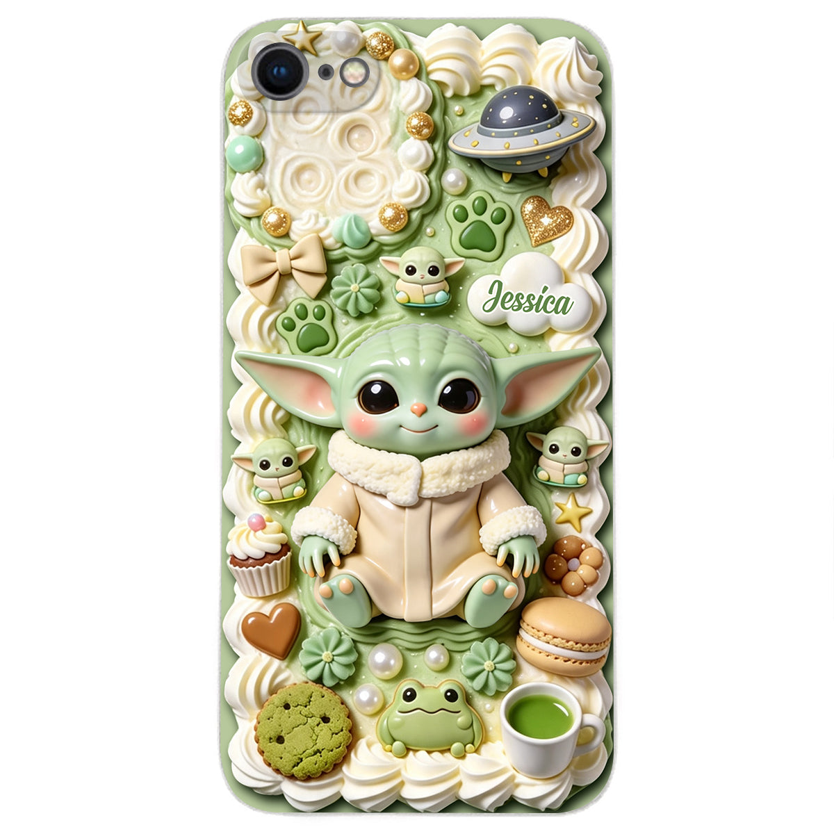 Tiny Guardian Galaxy - Personalized The Force 3D Embossed Leather Phone Case