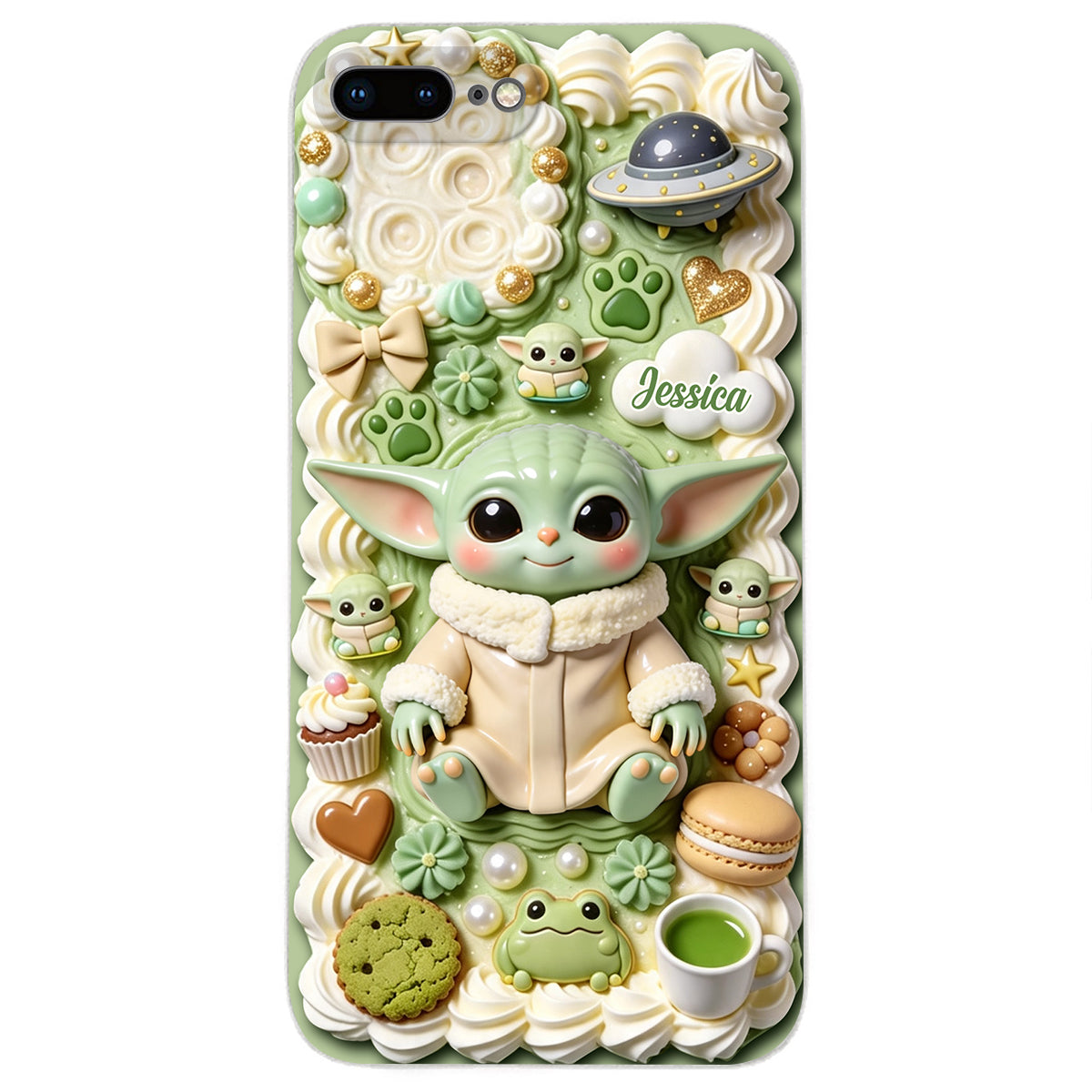 Tiny Guardian Galaxy - Personalized The Force 3D Embossed Leather Phone Case