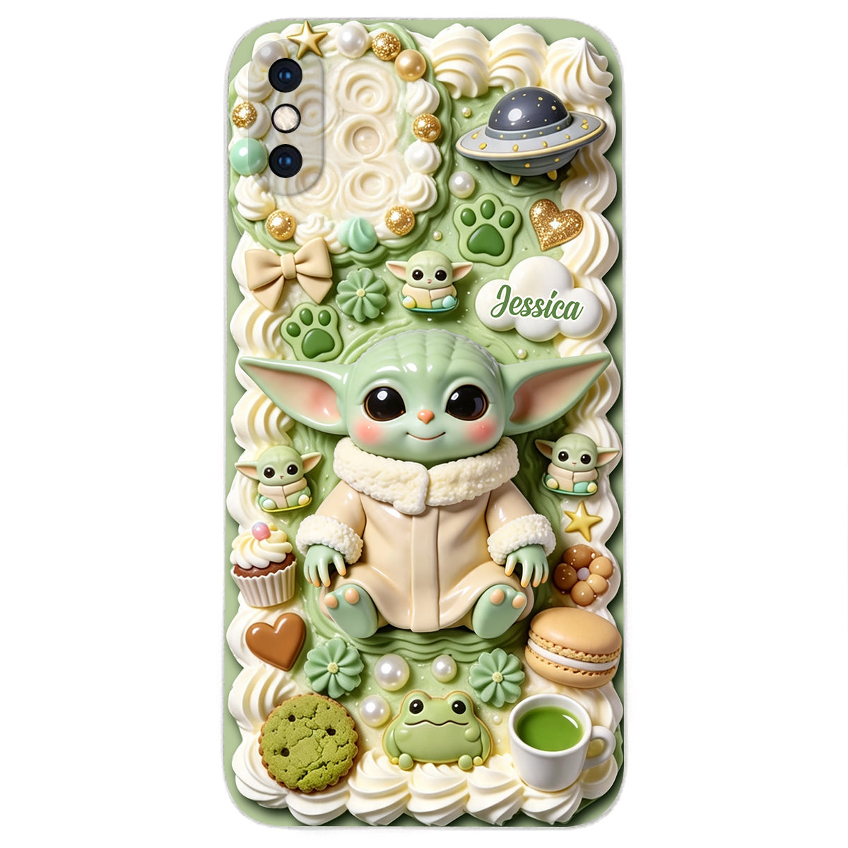Tiny Guardian Galaxy - Personalized The Force 3D Embossed Leather Phone Case
