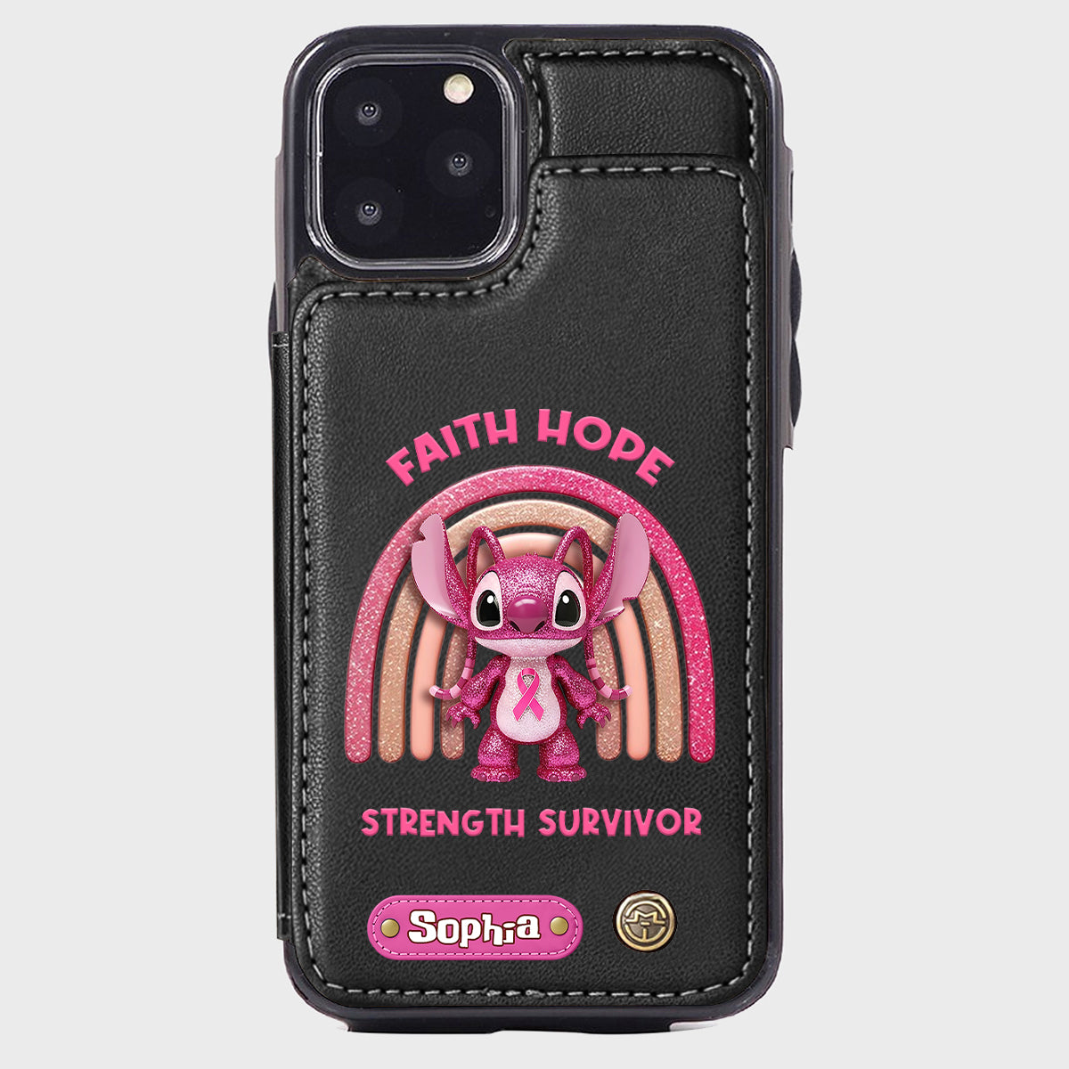 Faith Hope Love - Personalized Breast Cancer Awareness Wallet Phone Case