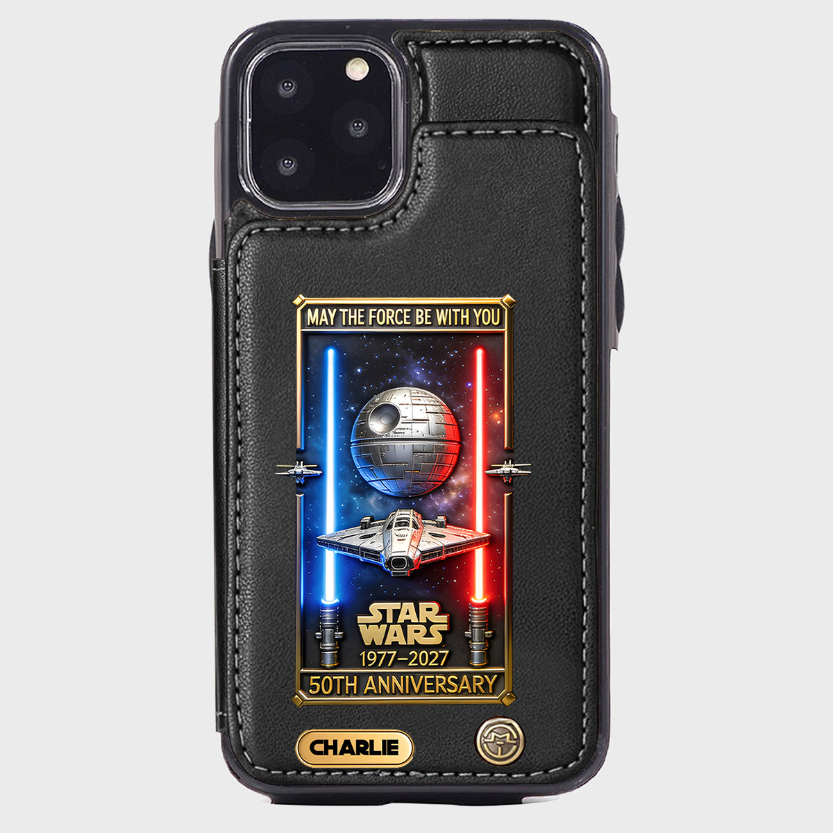 50th Anniversary - Personalized The Force Wallet Phone Case