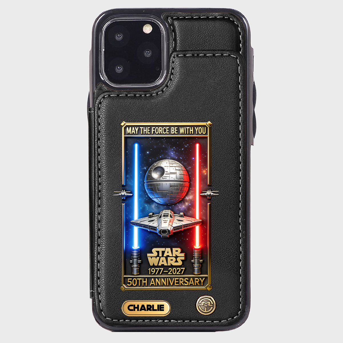 50th Anniversary - Personalized The Force Wallet Phone Case