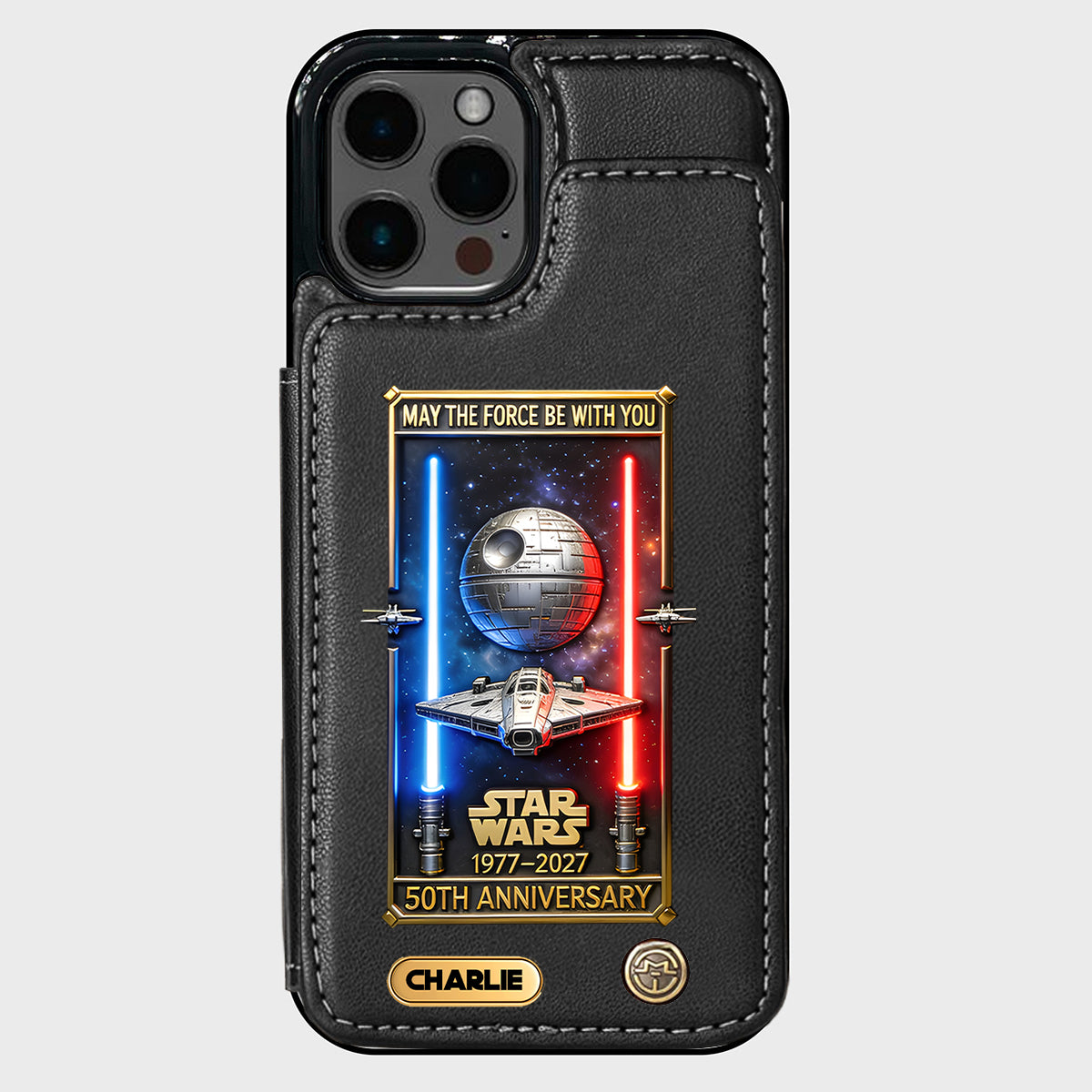 50th Anniversary - Personalized The Force Wallet Phone Case