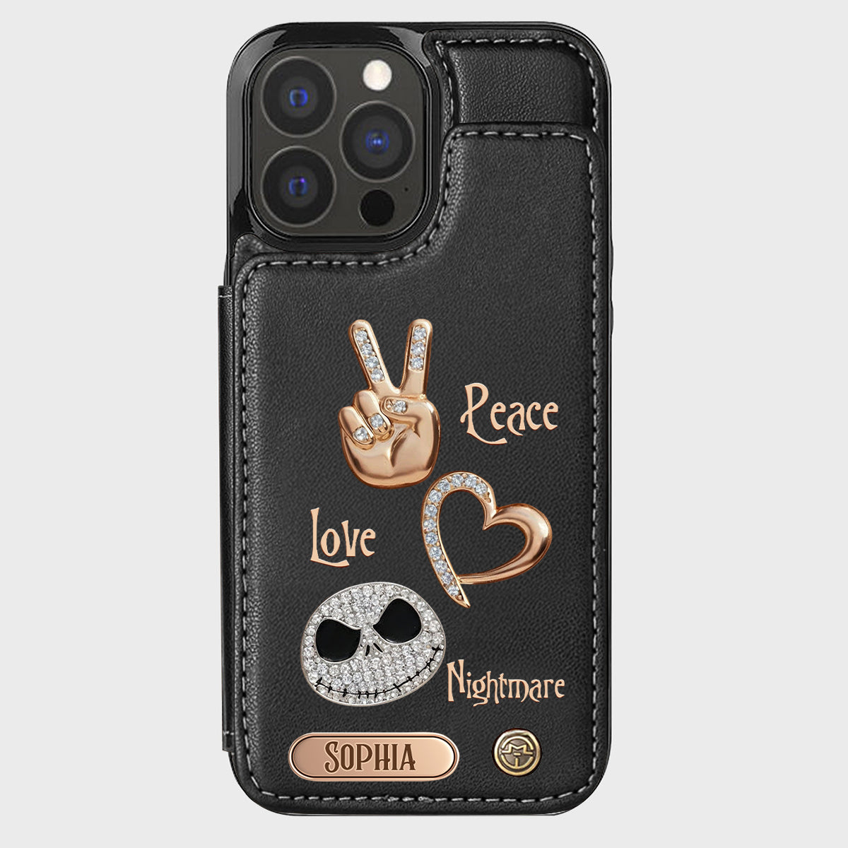 Peace Love Nightmare - Personalized Nightmare Wallet Phone Case