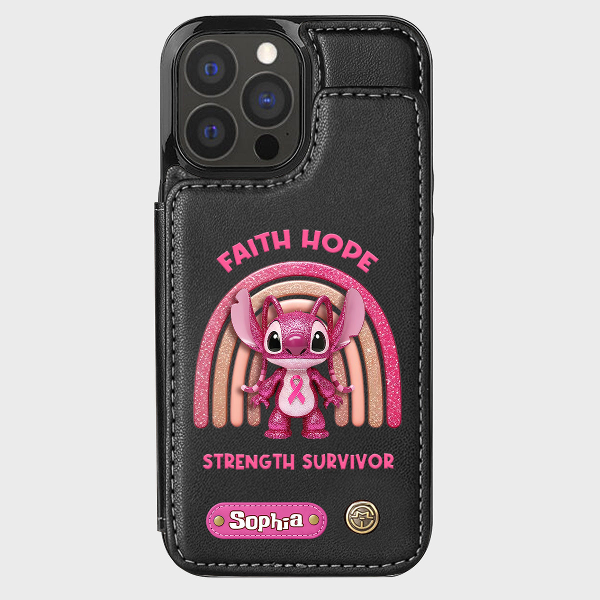 Faith Hope Love - Personalized Breast Cancer Awareness Wallet Phone Case