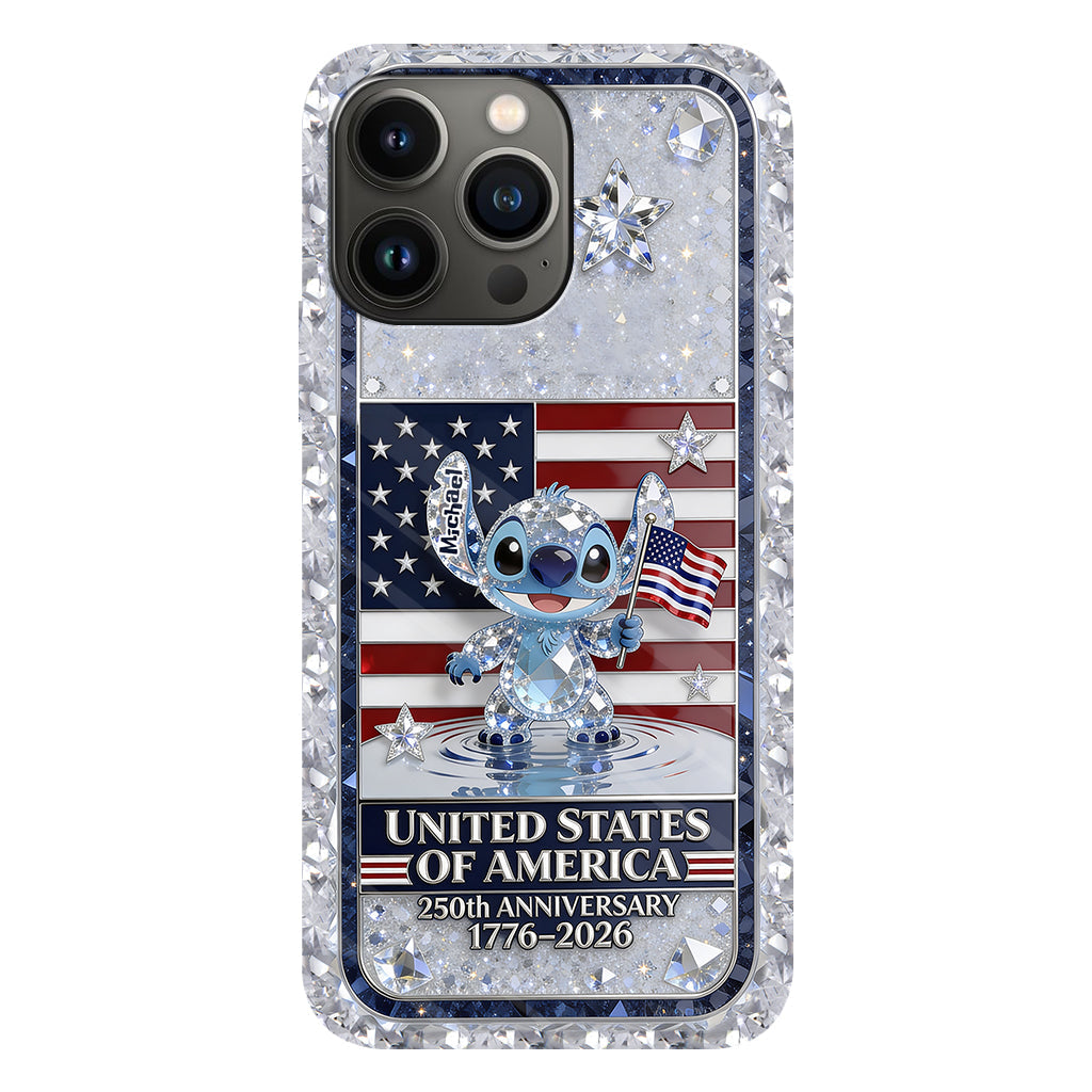 USA 250th Anniversary Cute Cartoon - Personalized Ohana Full Print Phone Case