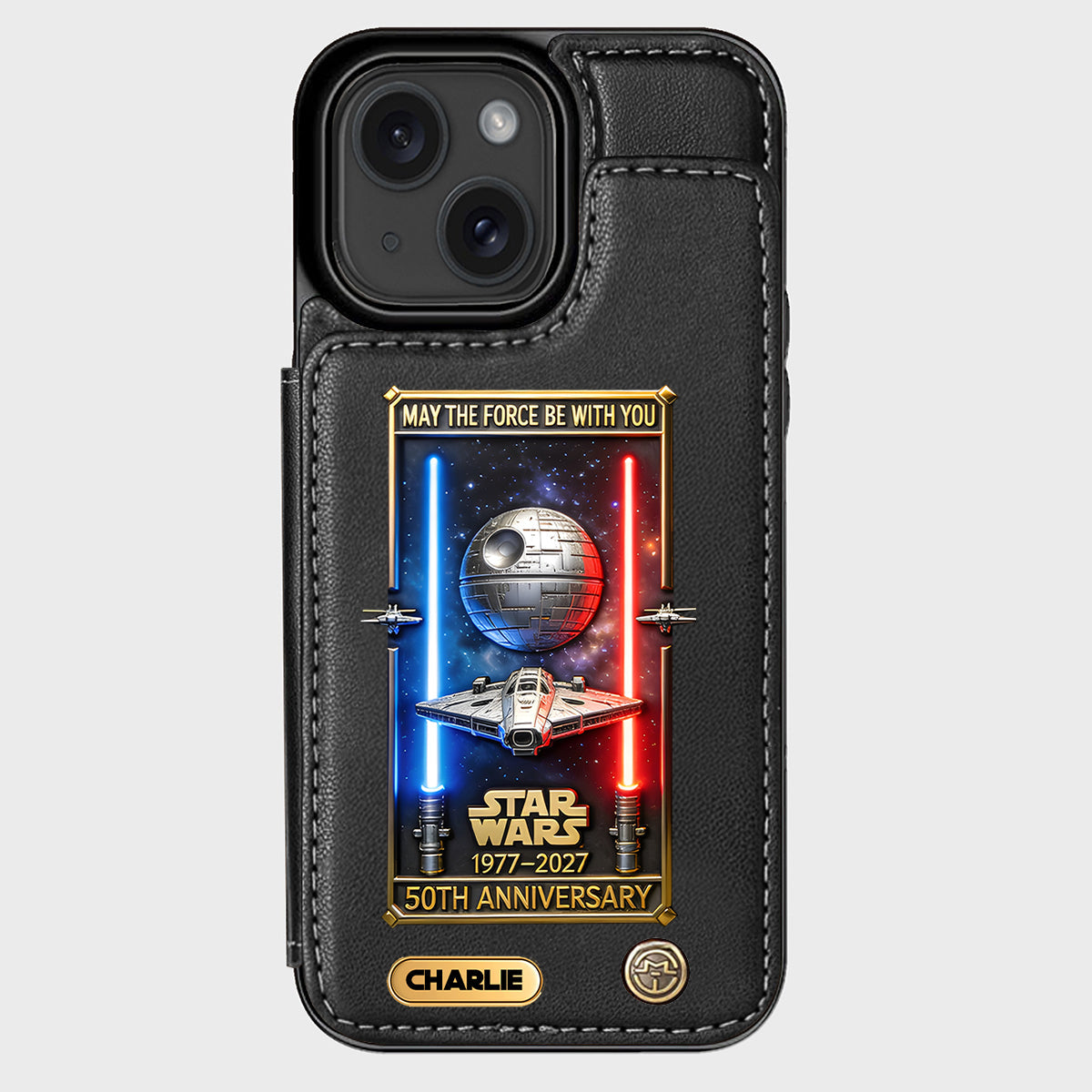 50th Anniversary - Personalized The Force Wallet Phone Case
