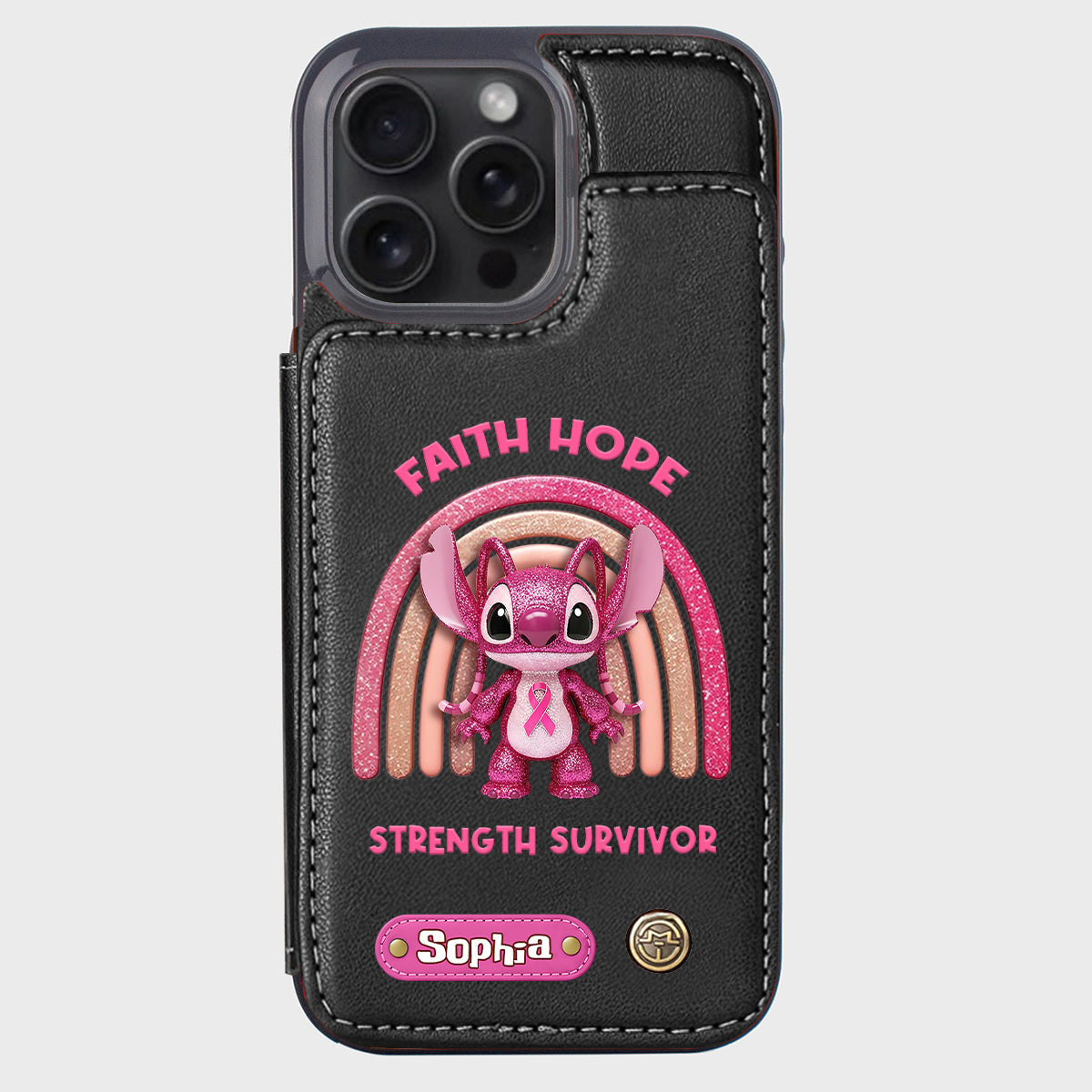 Faith Hope Love - Personalized Breast Cancer Awareness Wallet Phone Case