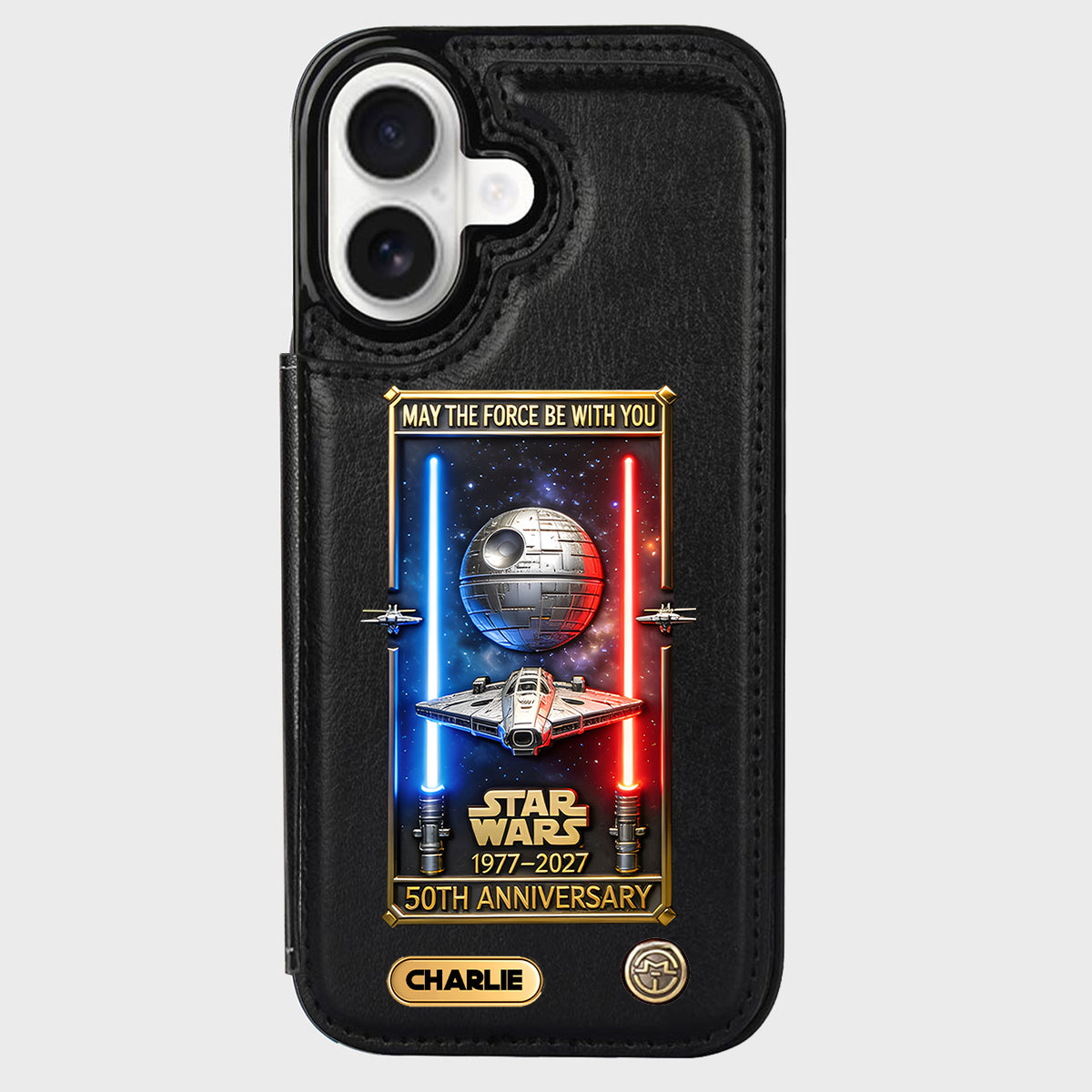 50th Anniversary - Personalized The Force Wallet Phone Case