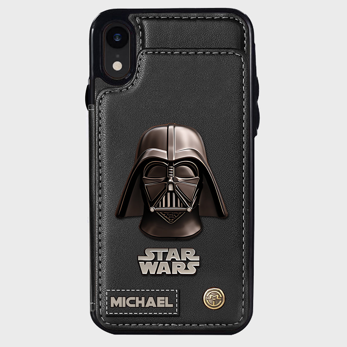 The Black Armored Commander Custom Name - Personalized The Force Wallet Phone Case