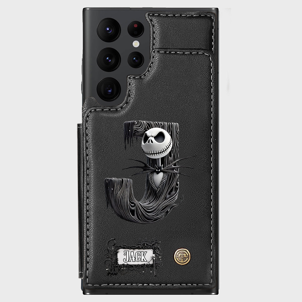 Gothic Initial Letter Gift - Personalized Nightmare Wallet Phone Case
