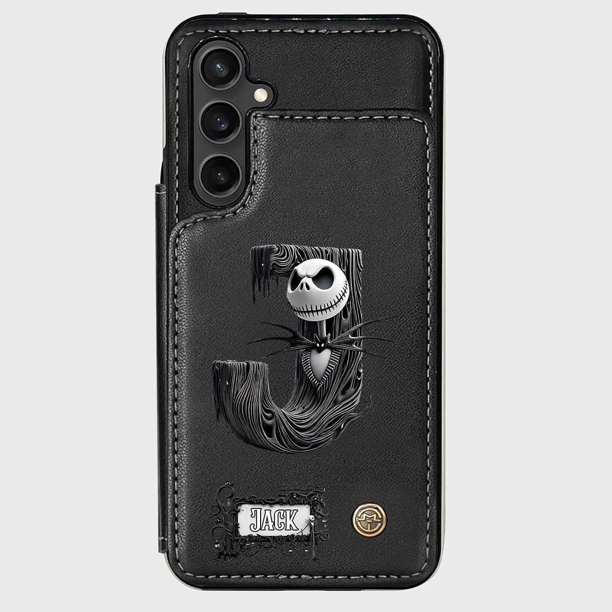 Gothic Initial Letter Gift - Personalized Nightmare Wallet Phone Case