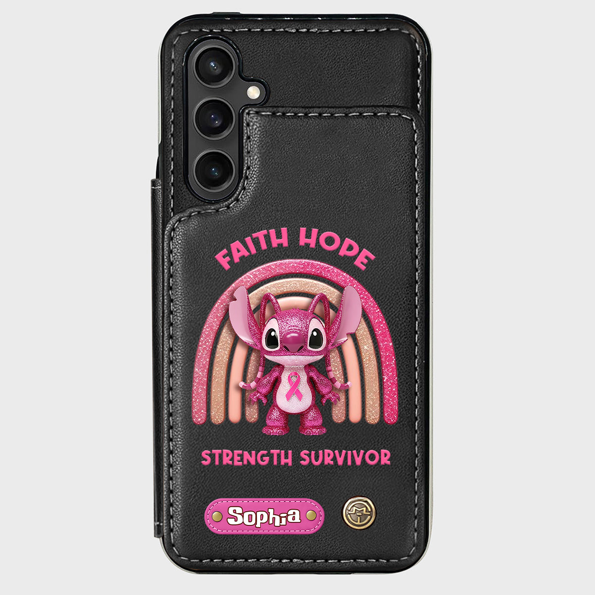 Faith Hope Love - Personalized Breast Cancer Awareness Wallet Phone Case