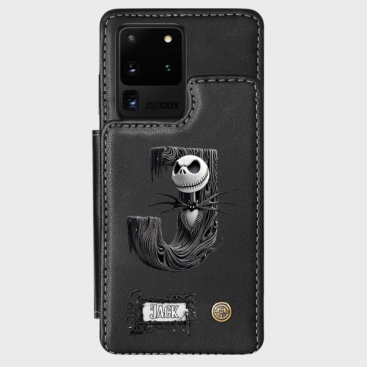 Gothic Initial Letter Gift - Personalized Nightmare Wallet Phone Case