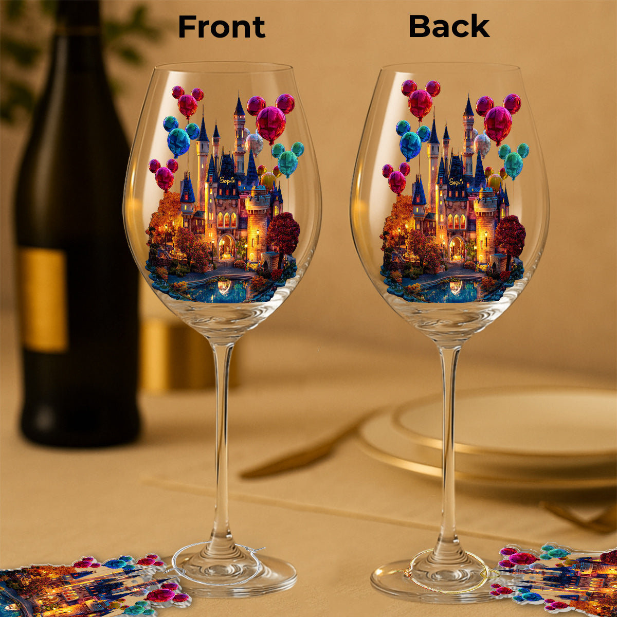 Magical Night - Personalized Mouse Wine Glass With Long Stem