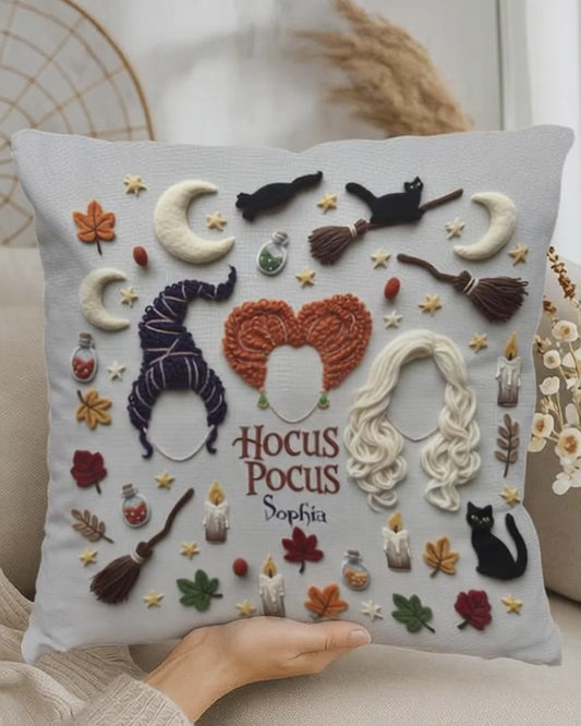 The Sanderson Sisters - Personalized Three Witches Throw Pillow