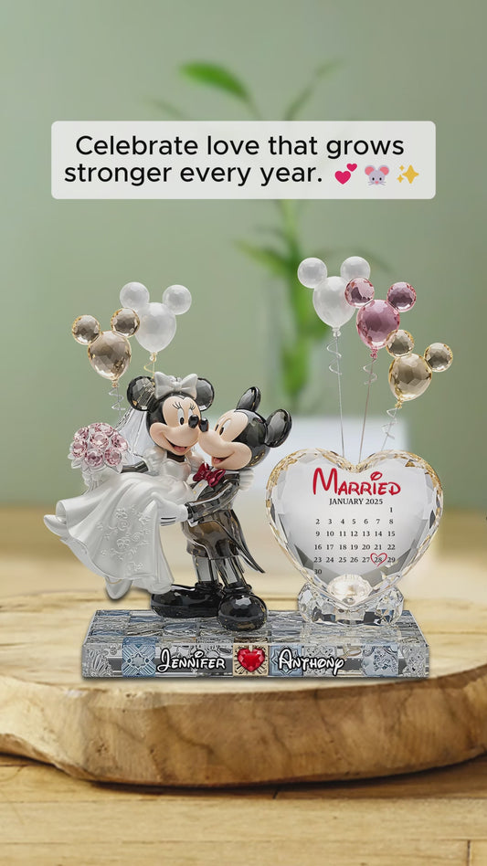 Happy Anniversary Mouse Couple - Personalized Mouse Custom Shaped Acrylic Plaque