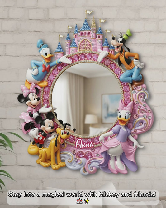 Magical Castle with Friends - Personalized Mouse Wall Hanging Mirror