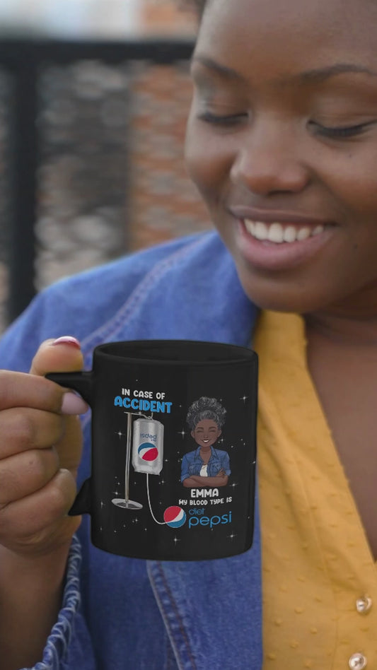 My Blood Type - Personalized Blue Soft Drink Mug