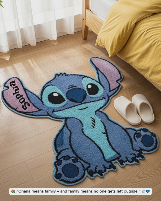 Ohana Means Family - Personalized Ohana Shaped Doormat/ Rug