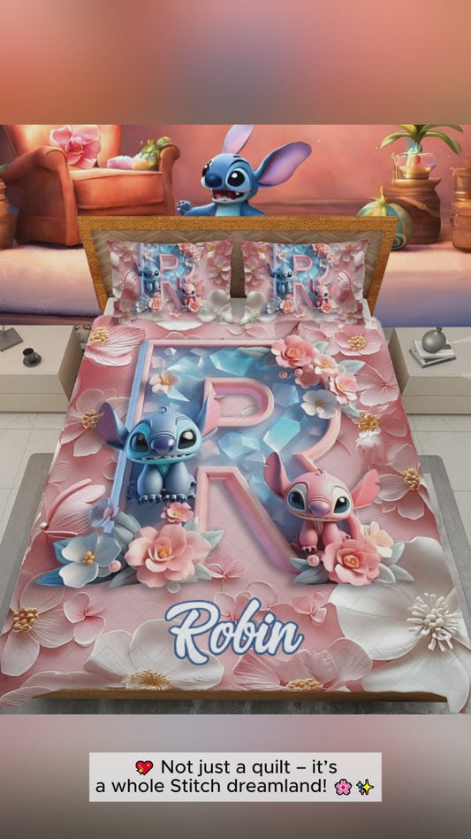 Ohana Letter - Personalized Ohana Quilt Set