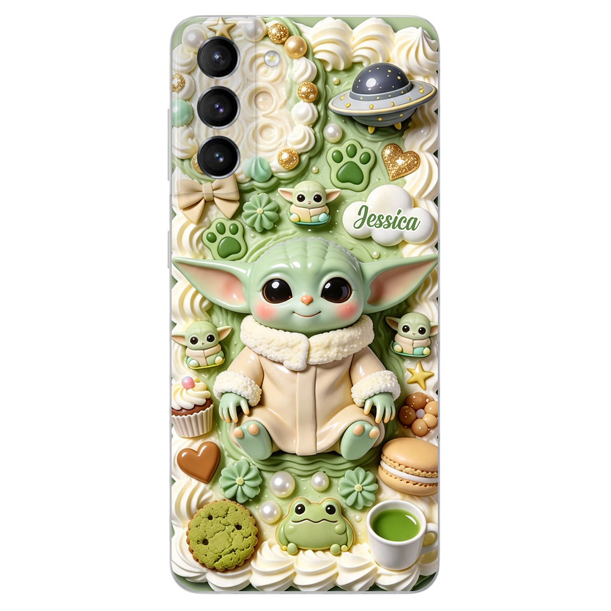 Tiny Guardian Galaxy - Personalized The Force 3D Embossed Leather Phone Case
