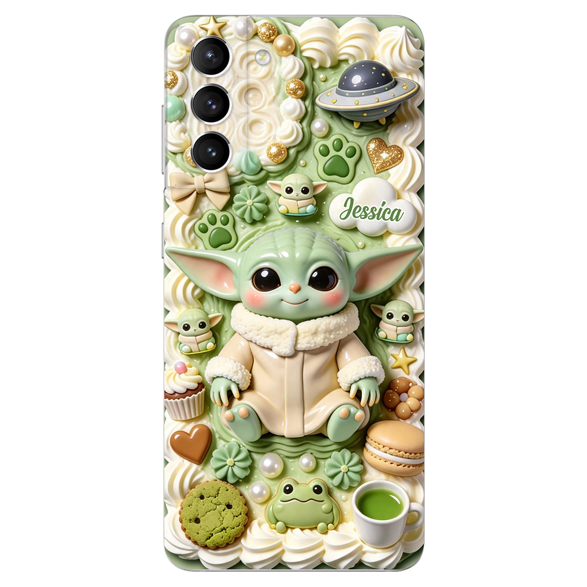 Tiny Guardian Galaxy - Personalized The Force 3D Embossed Leather Phone Case