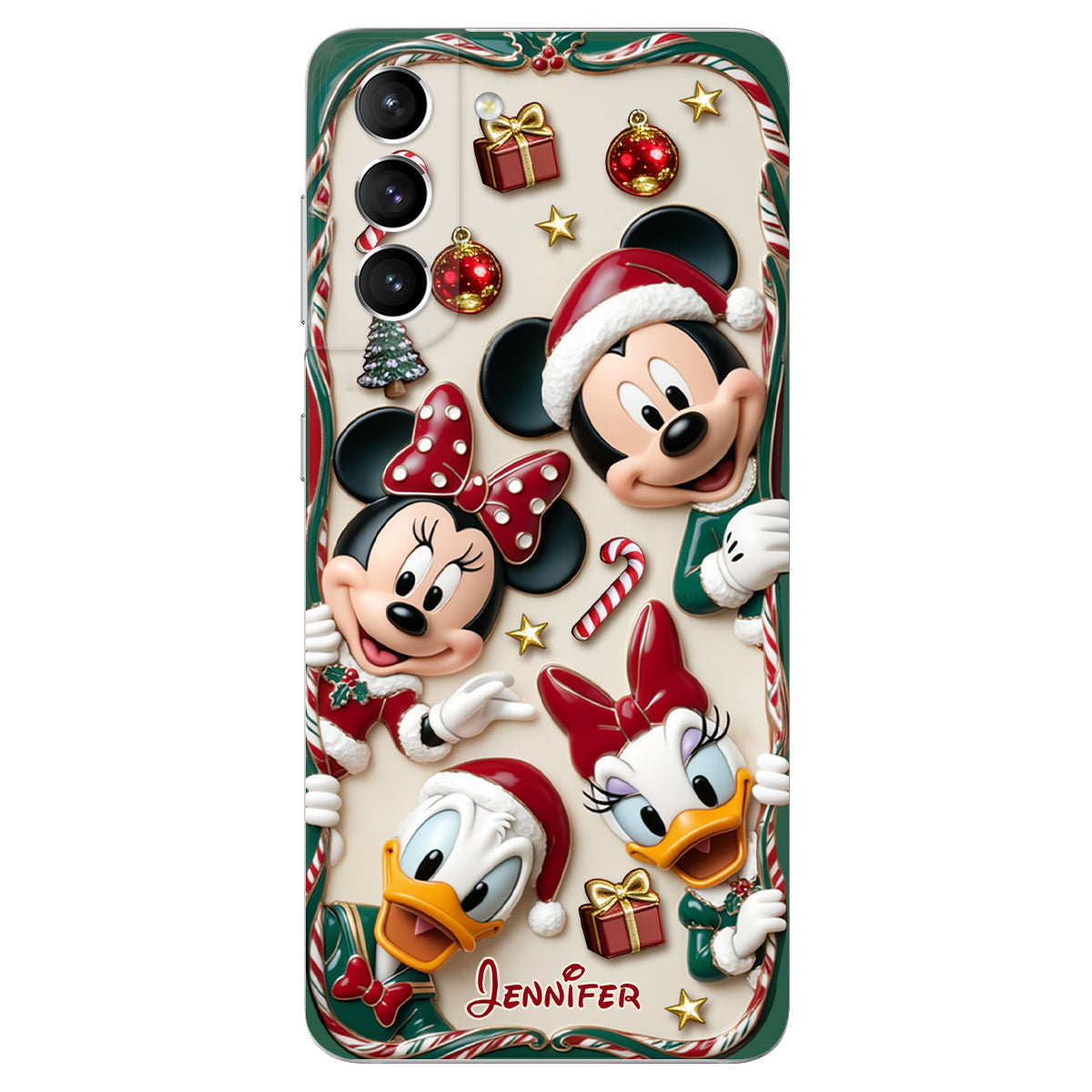 Magical Friends - Personalized Mouse 3D Embossed Leather Phone Case