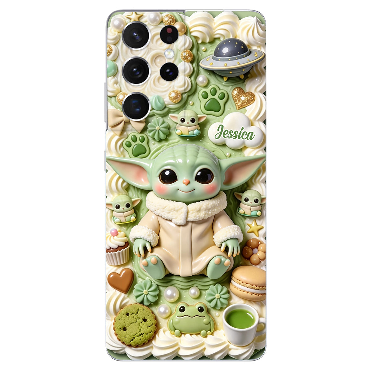 Tiny Guardian Galaxy - Personalized The Force 3D Embossed Leather Phone Case