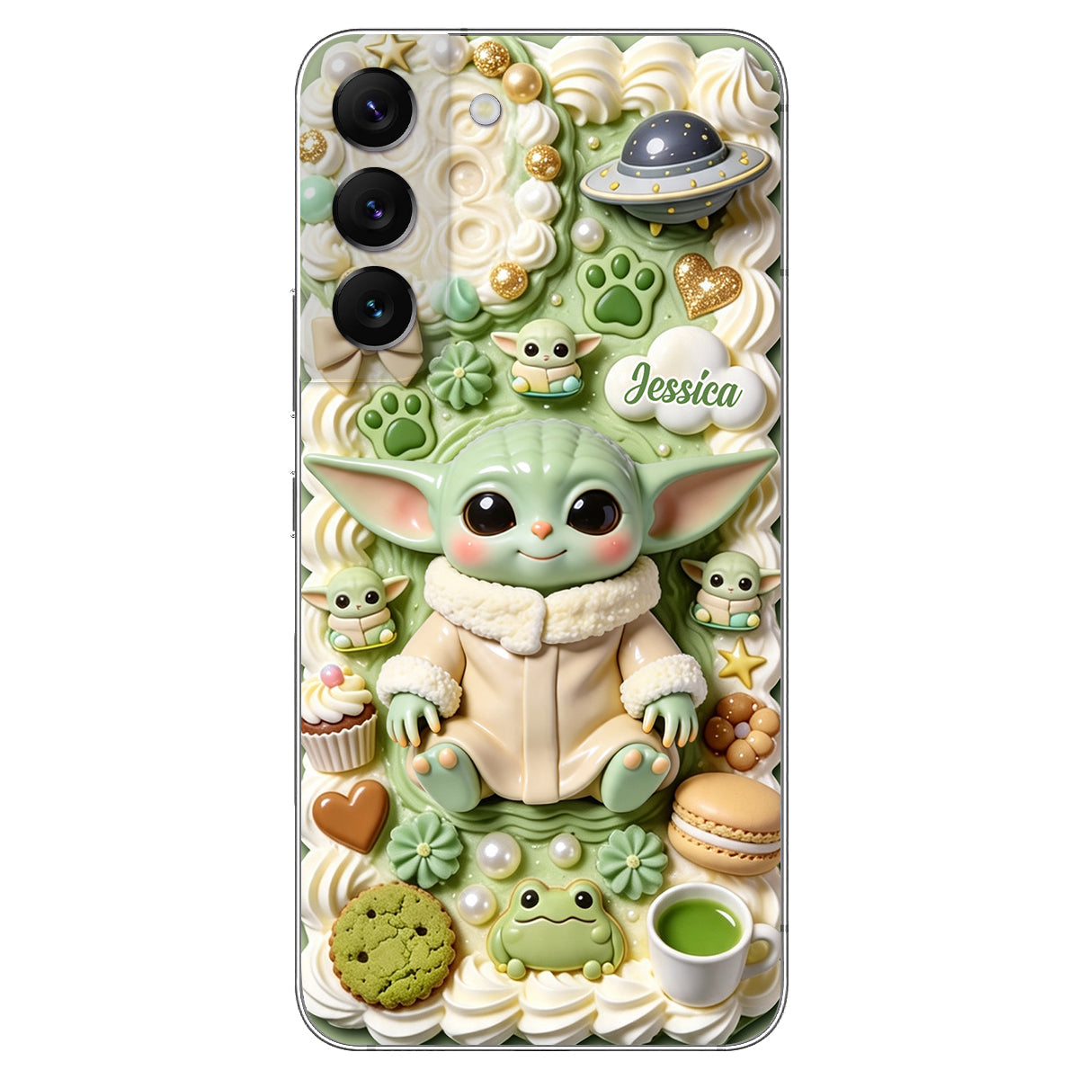 Tiny Guardian Galaxy - Personalized The Force 3D Embossed Leather Phone Case