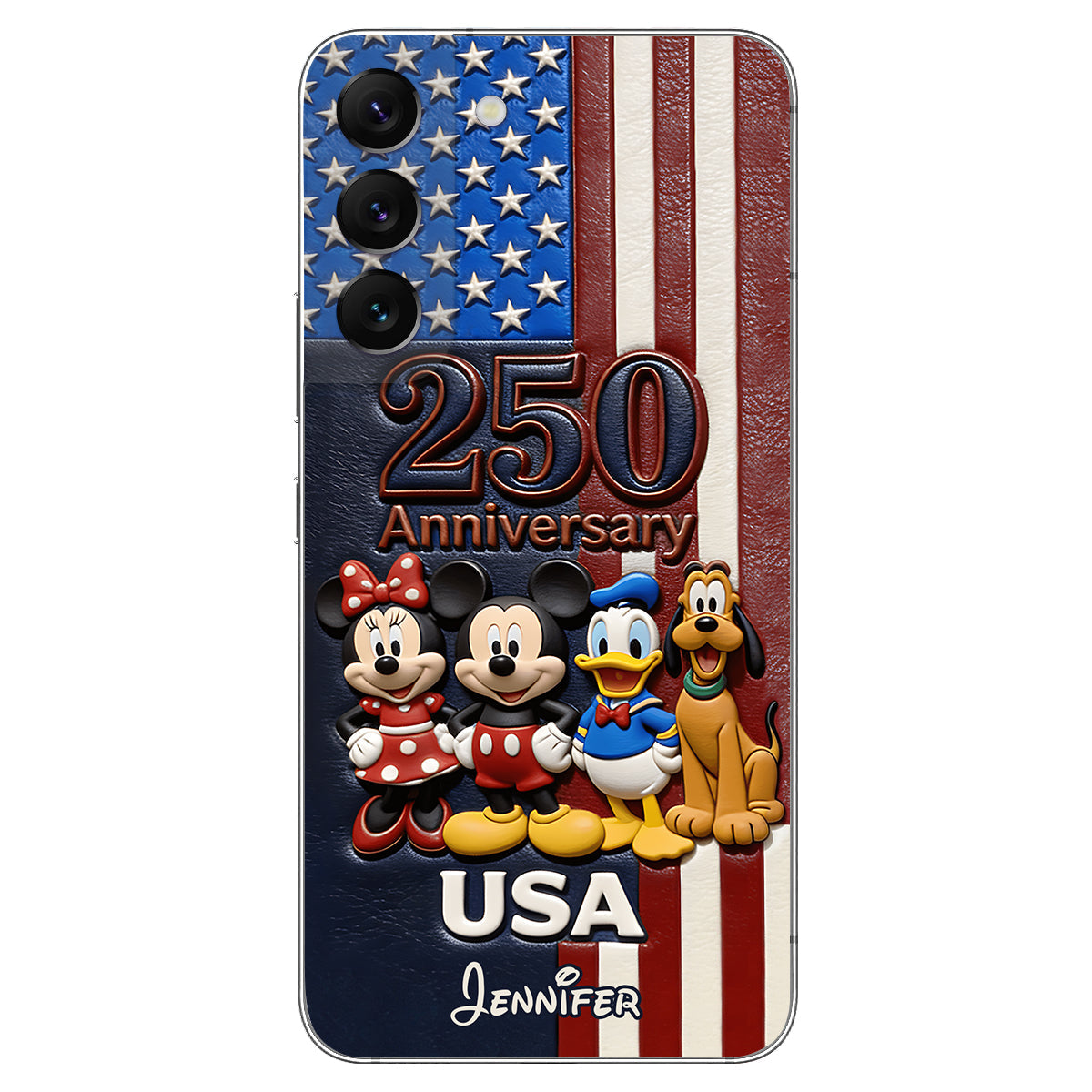 Friends 250 Anniversary - Personalized Mouse 3D Embossed Leather Phone Case