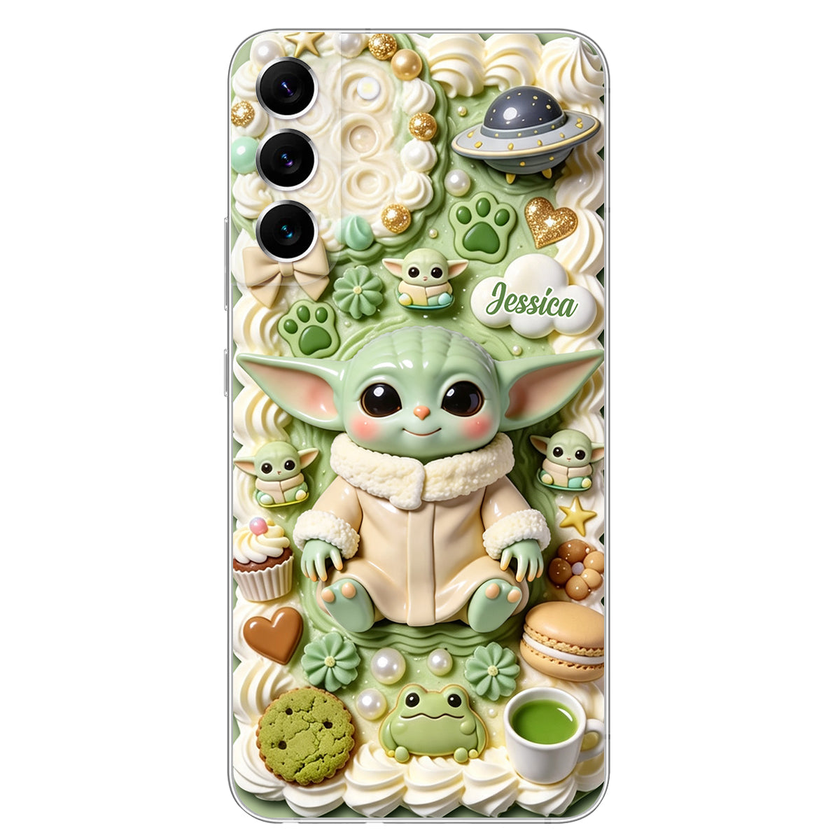 Tiny Guardian Galaxy - Personalized The Force 3D Embossed Leather Phone Case