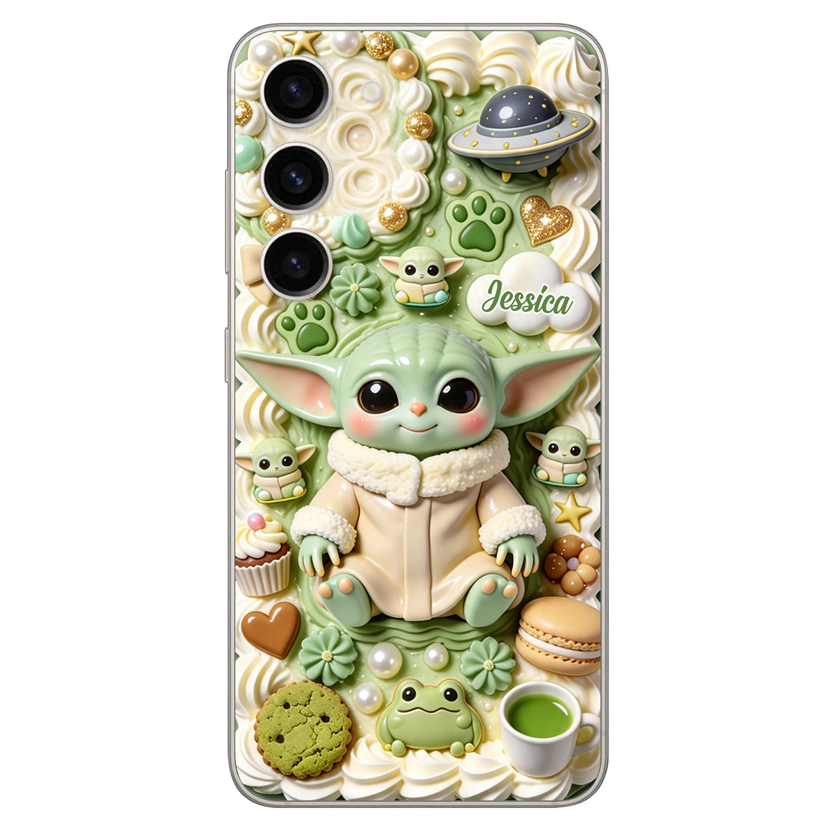 Tiny Guardian Galaxy - Personalized The Force 3D Embossed Leather Phone Case