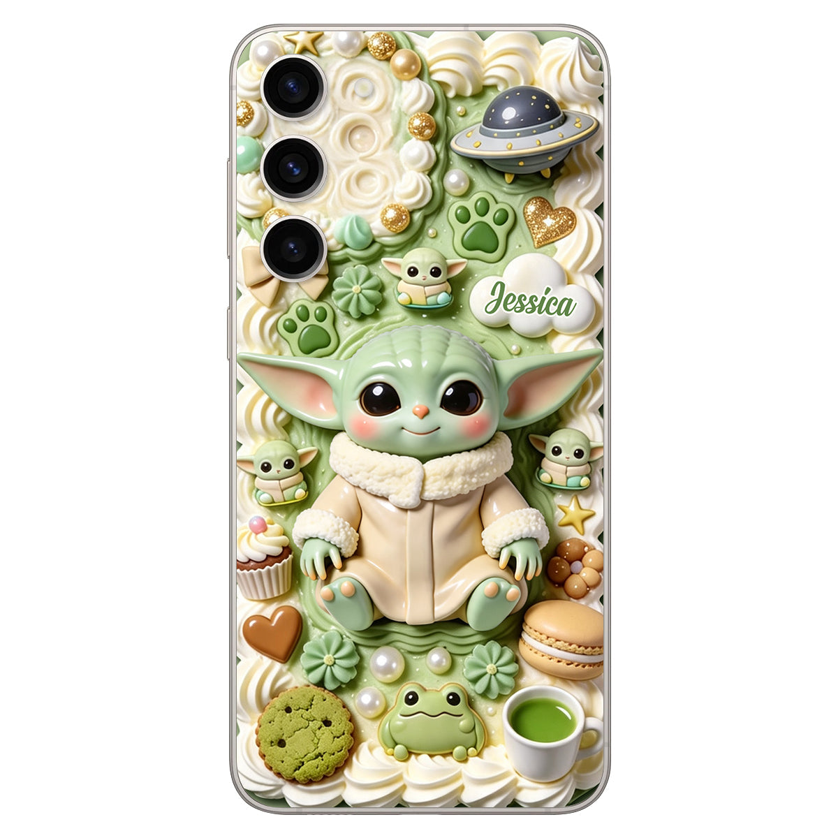 Tiny Guardian Galaxy - Personalized The Force 3D Embossed Leather Phone Case