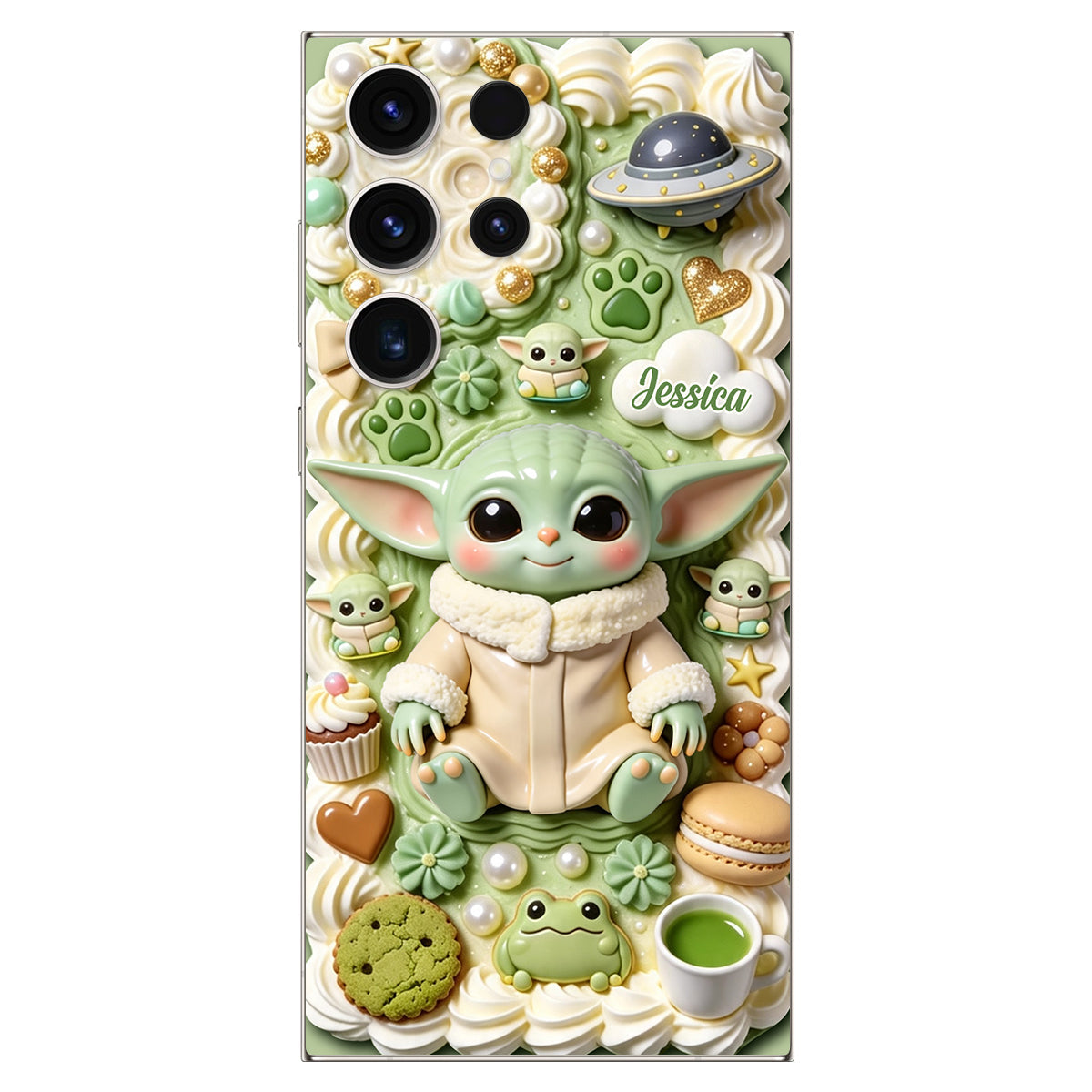 Tiny Guardian Galaxy - Personalized The Force 3D Embossed Leather Phone Case