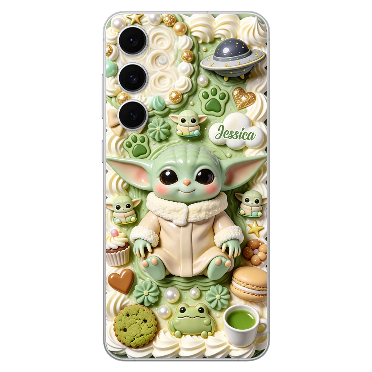 Tiny Guardian Galaxy - Personalized The Force 3D Embossed Leather Phone Case