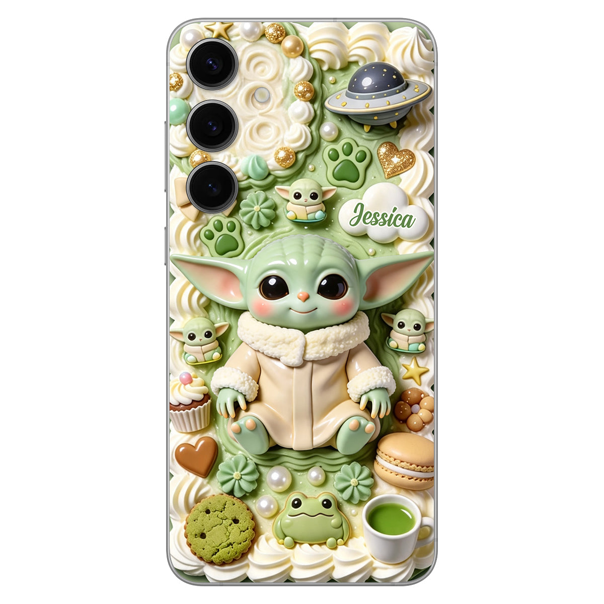 Tiny Guardian Galaxy - Personalized The Force 3D Embossed Leather Phone Case