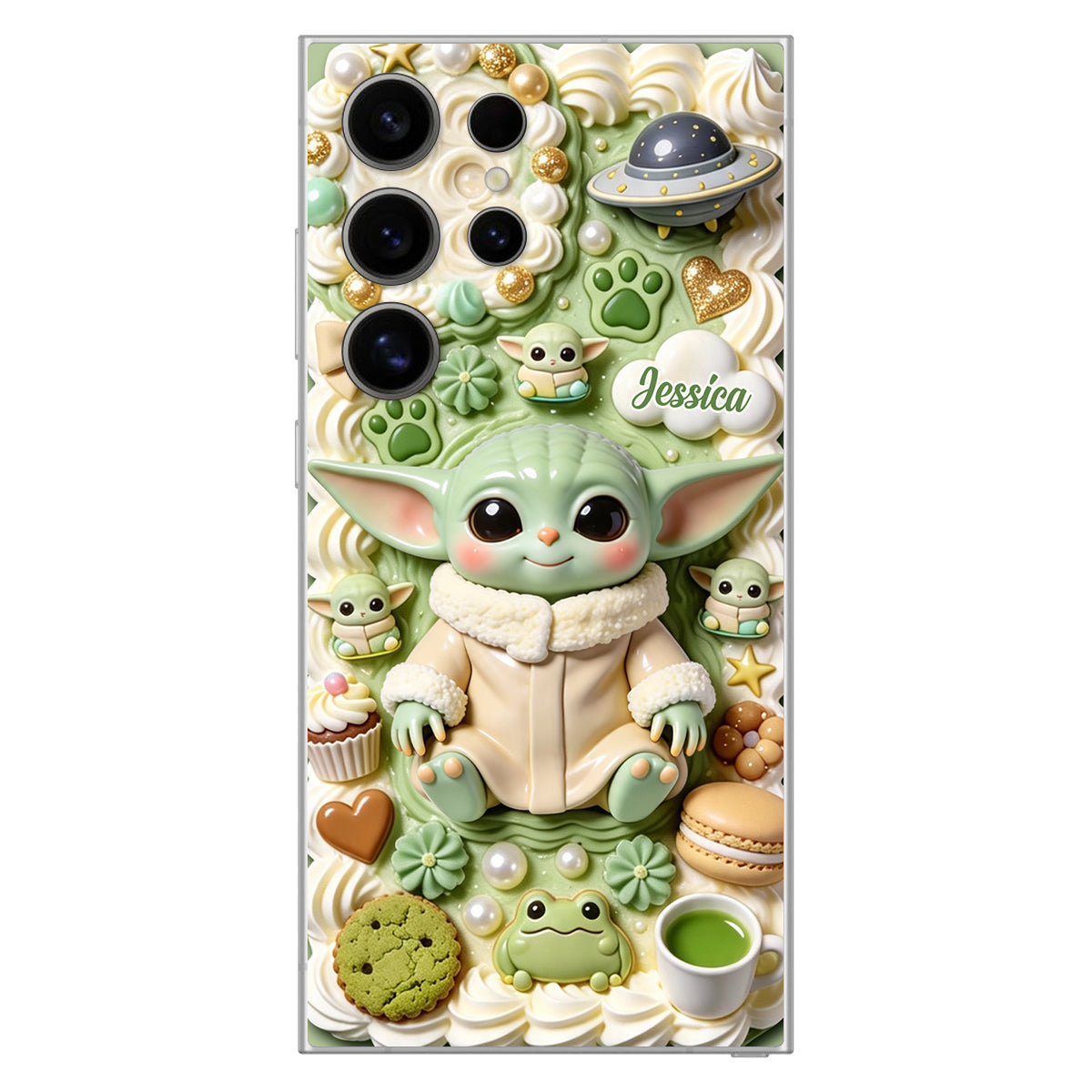 Tiny Guardian Galaxy - Personalized The Force 3D Embossed Leather Phone Case