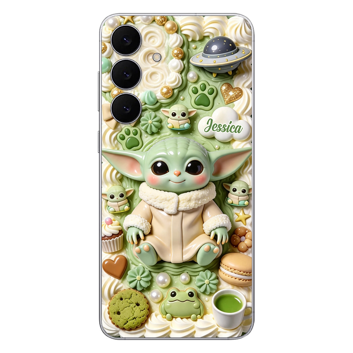Tiny Guardian Galaxy - Personalized The Force 3D Embossed Leather Phone Case