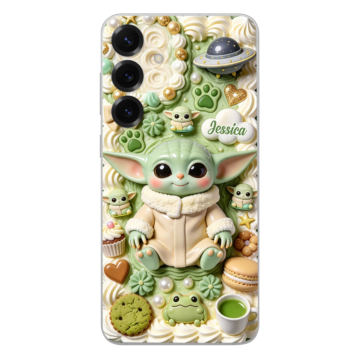 Tiny Guardian Galaxy - Personalized The Force 3D Embossed Leather Phone Case