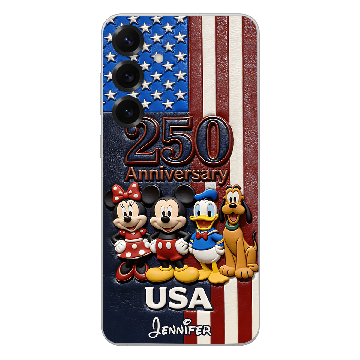 Friends 250 Anniversary - Personalized Mouse 3D Embossed Leather Phone Case