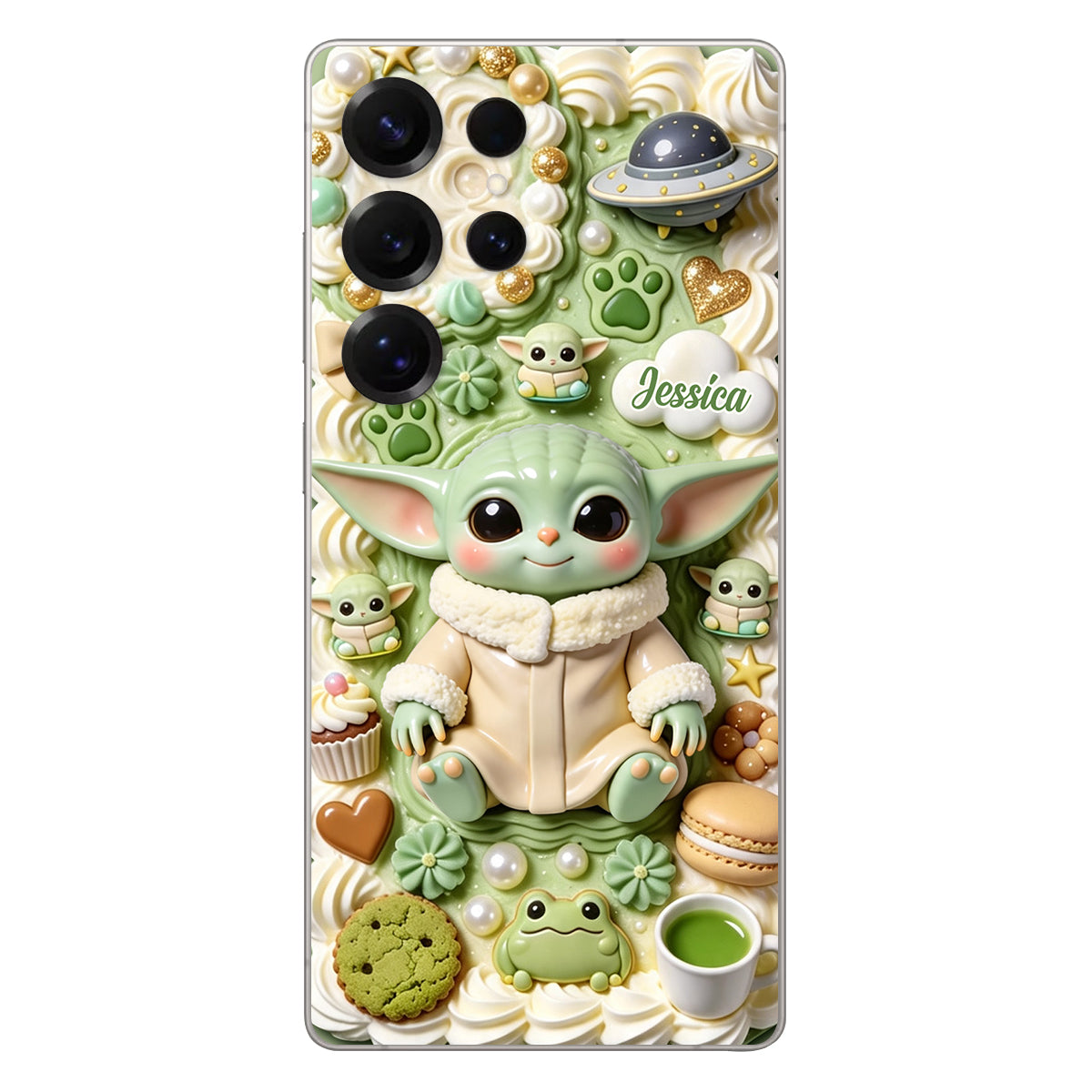 Tiny Guardian Galaxy - Personalized The Force 3D Embossed Leather Phone Case