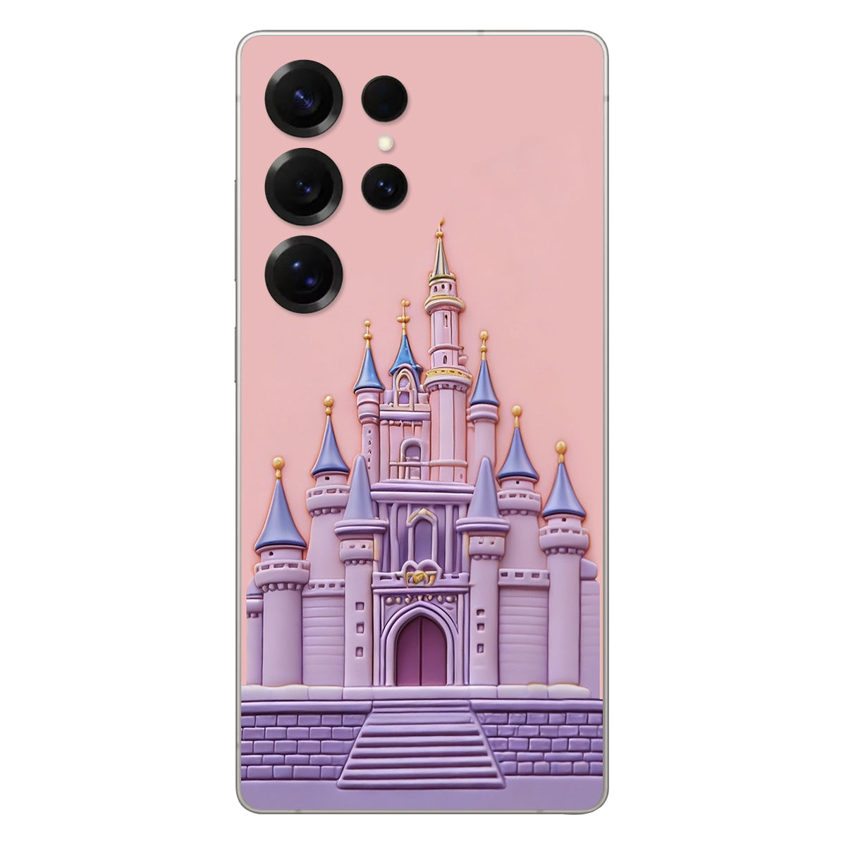 Magical Castle Friends Leather Phone Case & Charm Set - Personalized Mouse 3D Embossed Leather Phone Case